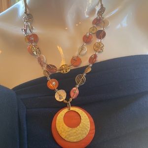 Vintage beaded necklace on rope